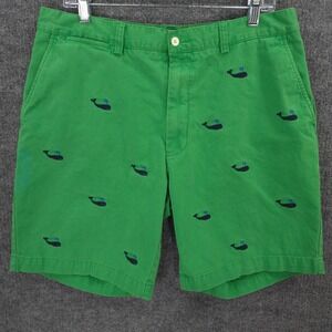 Polo Ralph Lauren Shorts Mens 35 Green Chinos Embroidered Whale Spout All Over